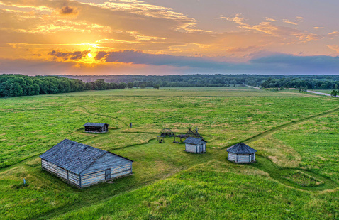 Native American village at Prophetstown SP, DNR photo