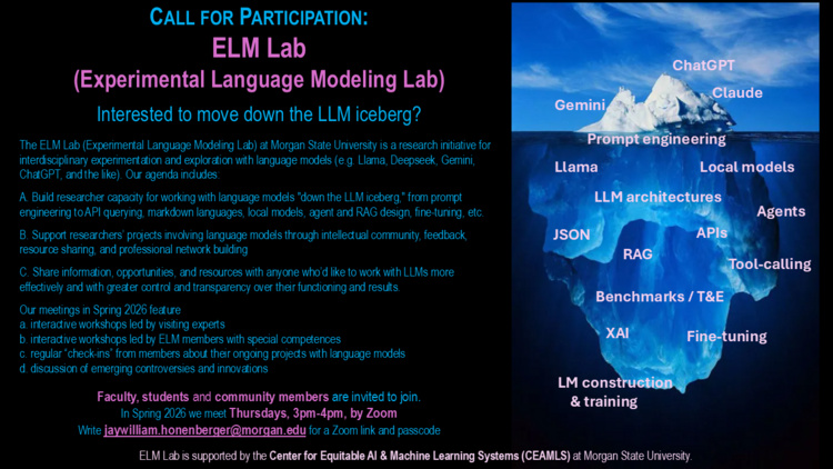 Aug 19, 2026: ELM Lab (Experimental Language Modeling Lab) thumbnail image