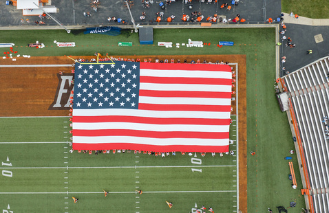 american flag at the doyt