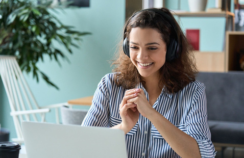 An individual taking part in webinar