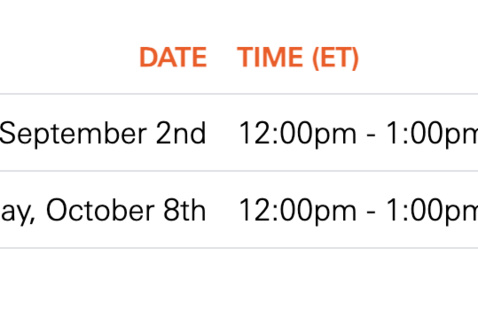 the times and days of this workshop