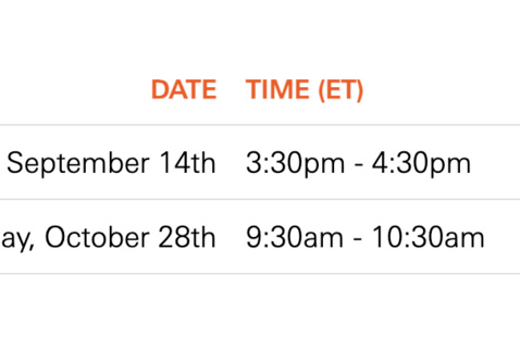 dates and times of program
