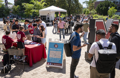 Students engaging in various activities during Froshfest