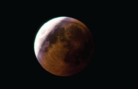 photo of a partial lunar eclipse