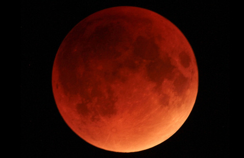Red moon during lunar eclipse