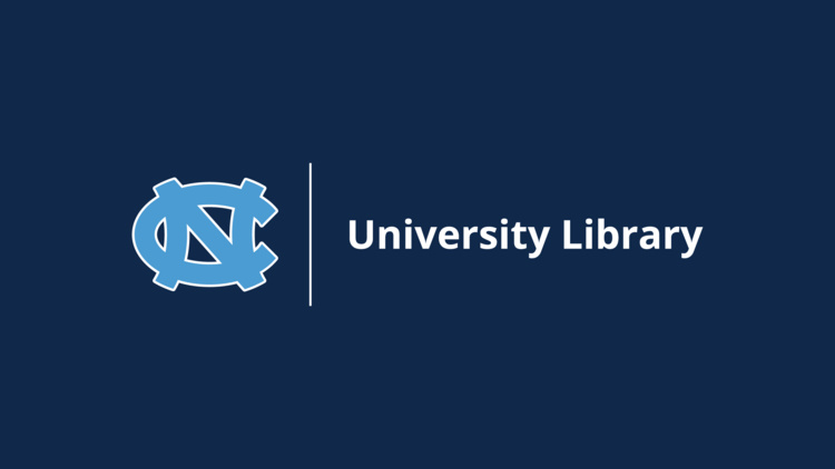 A dark blue banner featuring the U.N.C. interlocking logo in light blue next to a vertical white line, with the text