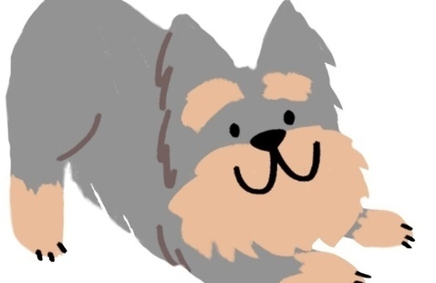 Smiling cartoon dog
