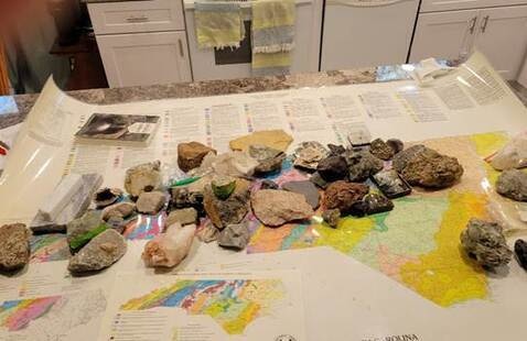 Terri Woods NC Minerals Table Exhibit pic