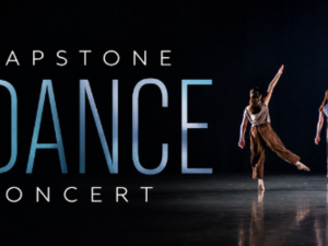 Students dancing, text "capstone dance concert"