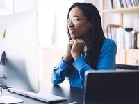An individual taking part in webinar