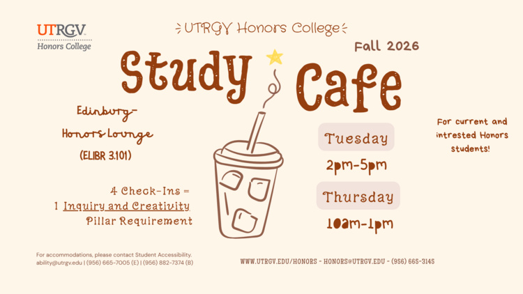 Join us! Honors College Study Cafe