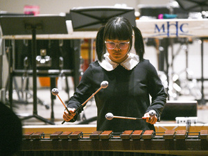 A student performing on marimba.