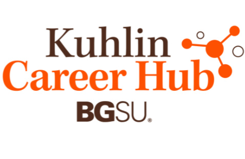 Kuhlin Career Hub BGSU logo with orange connected nodes graphic