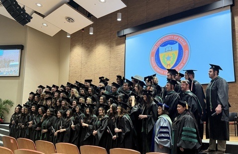 Master of Physician Assistant Studies graduates in Holly Auditorium
