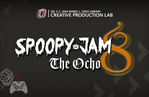 Spoopy Jam 8 Title Text and Skull Logo