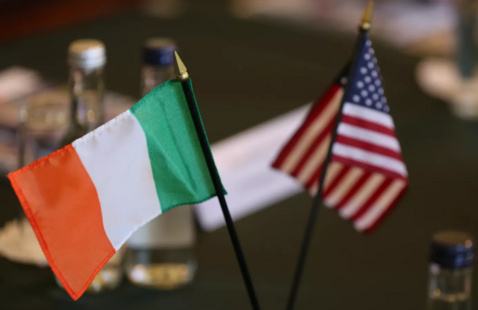The Irish and American flags