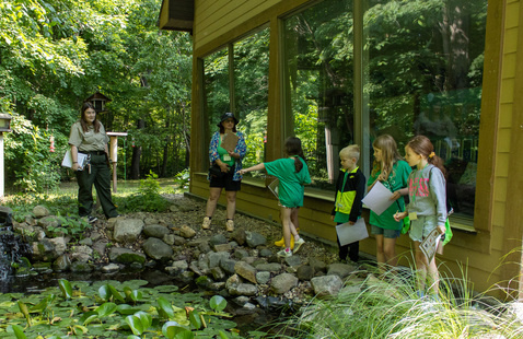 Campers completing a scavenger hunt, photo by M. Doty.