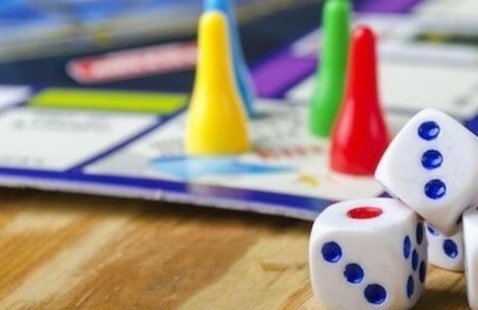 A board game with dice