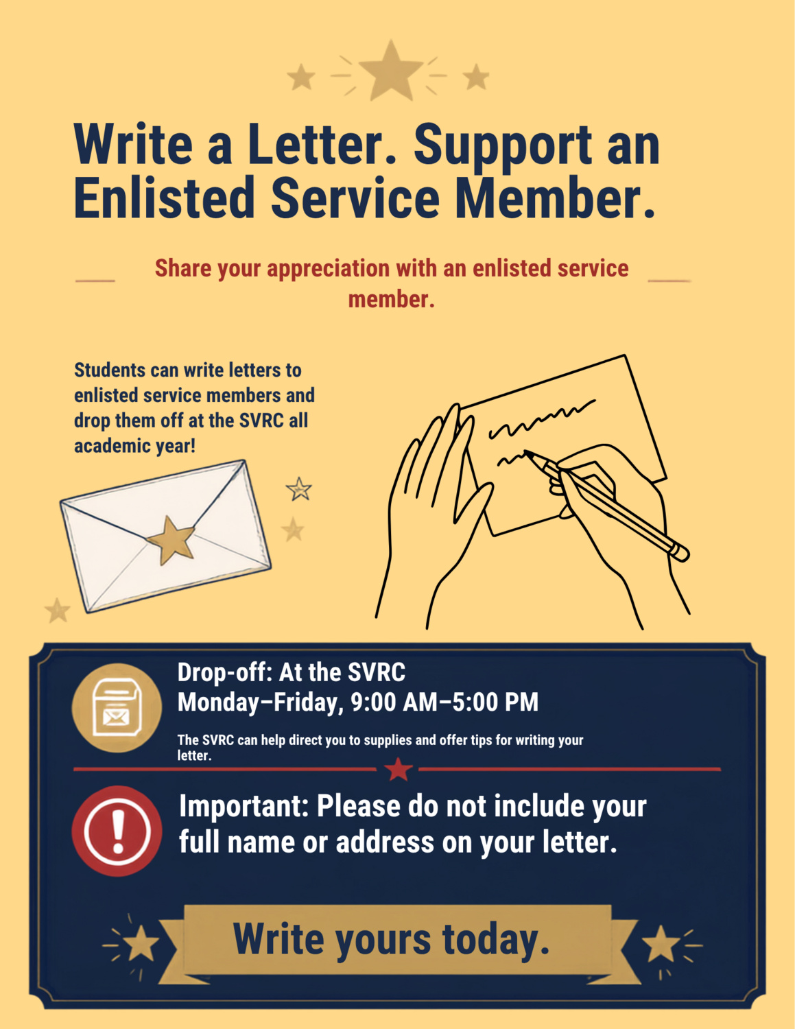 Write a Letter. Support an Enlisted Service Member.