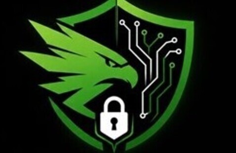 The UNT ITDS Logo of a green eagle in a shield with a white lock.