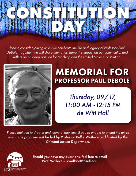 Constitution Day Memorial Honoring Professor Paul DeBole at de Witt Hall