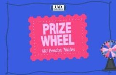 Text on ticket illustration: Prize Wheel MU Vendor Tables