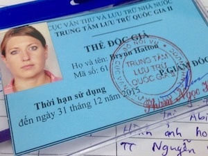 Brynn's badge to the Vietnamese National Archives