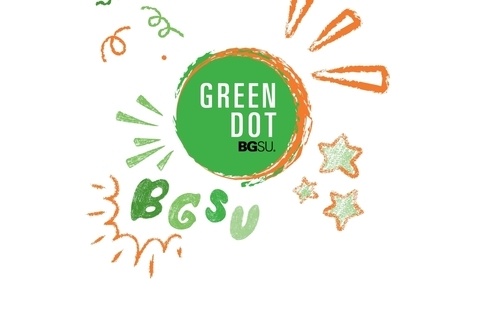 Green Dot logo with green and orange chalk designs