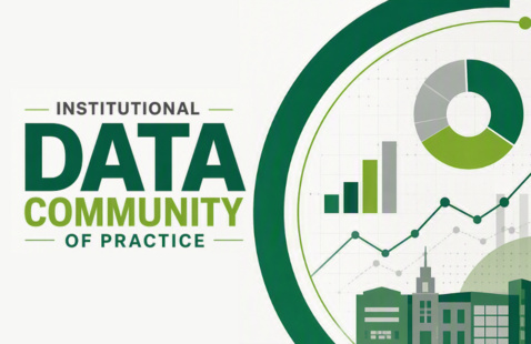 Institutional Data Community of Practice, Decorative Charts, Vector-Art City Skyline