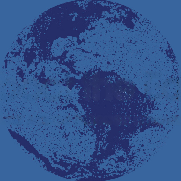 Illustration of the globe in blue, on a blue background