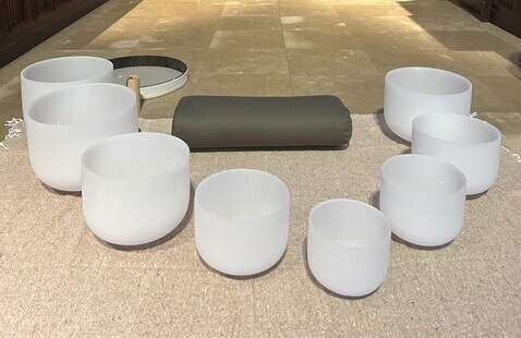 Image of crystal singing bowls