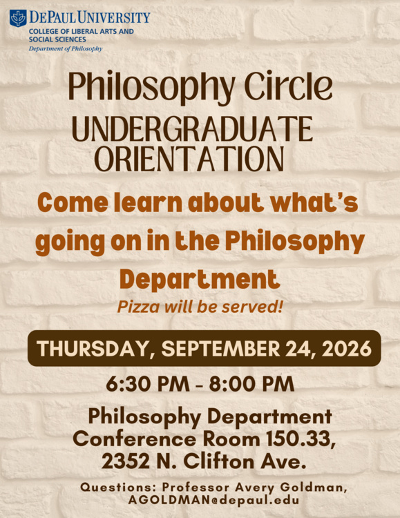 Philosophy Department Orientation for Undergraduate Majors and Minors