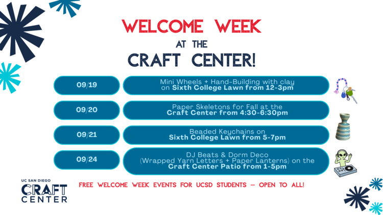 Welcome Week at the Craft Center