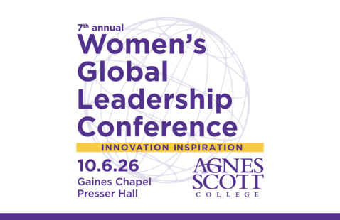 graphic with globe and text reading, "Women's Global Leadership Conference"