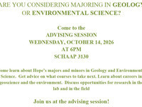 Event image for Geology and Environmental Science Advising Session