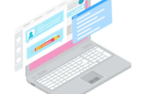 laptop showing multiple open windows on the screen