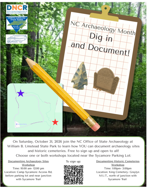 Dig in and Document! State Archaeology Workshop Graphic