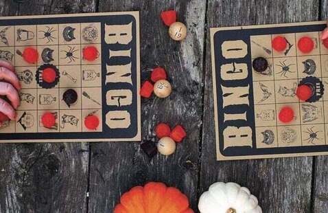 Halloween bingo cards with pumpkins