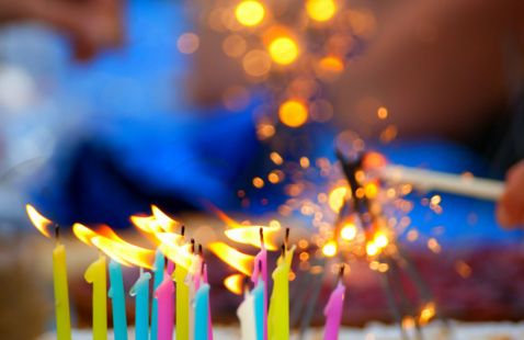 birthday cake with candles