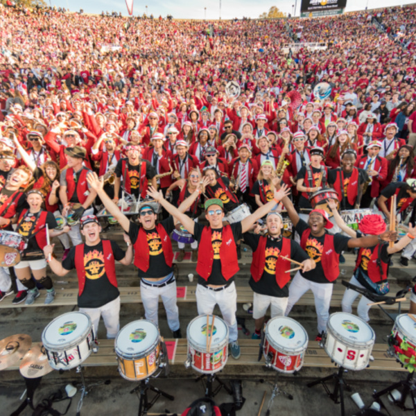 Fans cheering in the stands