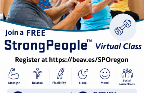 Adults seated exercising with hand weights