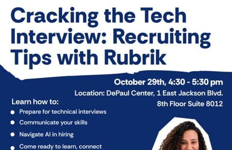 Cracking the Tech Interview: Recruiting Tips with Rubrik — October 29th, 4:30 - 5:30 pm; Amal Saleh