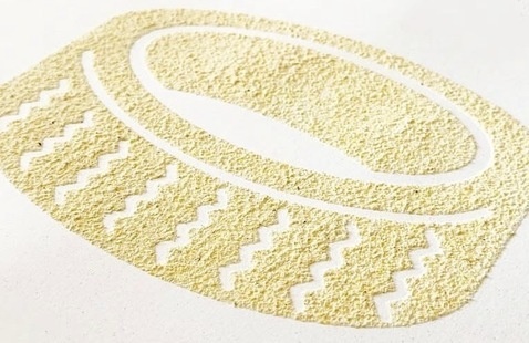 Corn dusting screen-print.