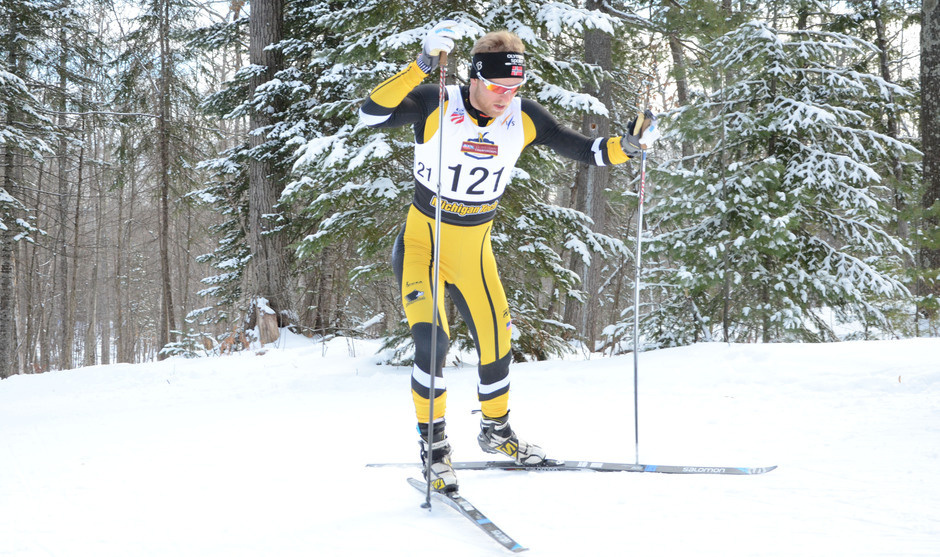 Nordic skier on the trail.