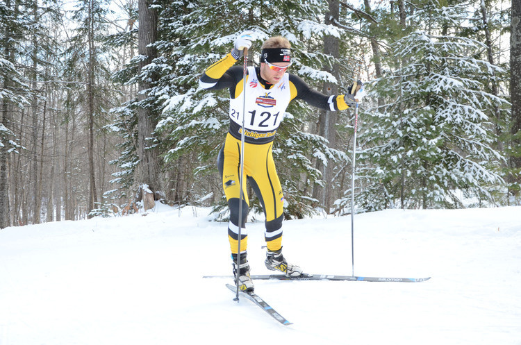 Nordic skier on the trail.